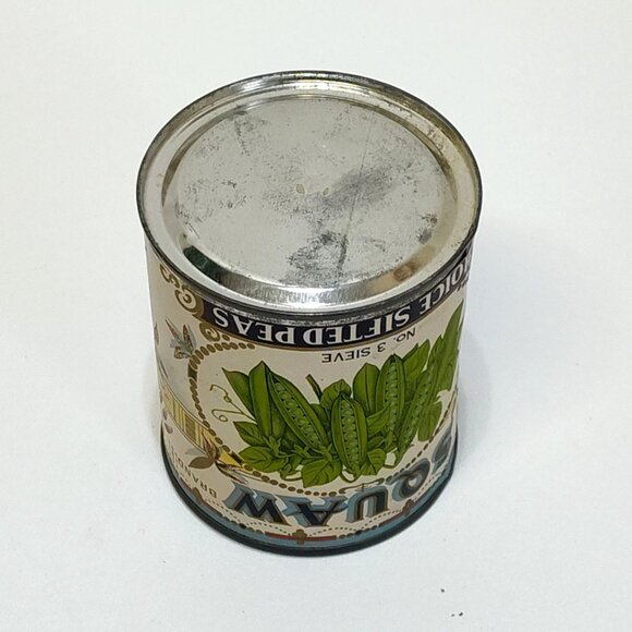 Squaw Brand No. 3 Sieve Choice Sifted Peas Tin Can Original Paper Label Vintage - Picture 5 of 6